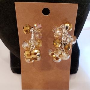 💐6/25 hoop disco ball like earrings half hoop